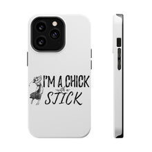 DistinctInk ToughCase for Apple iPhone, Compatible with MagSafe Charging - I'm a Chick with a Stick Golf