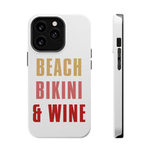 DistinctInk ToughCase for Apple iPhone, Compatible with MagSafe Charging - Beach Bikini & Wine
