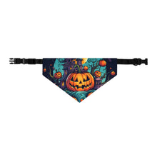 DistinctInk Adjustable Pet Banana Collar with Trick or Treat Parade Design for Halloween