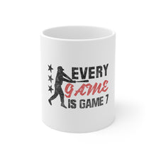 DistinctInk Glossy White Coffee / Tea Mug - Baseball Every Game is Game 7