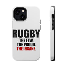 DistinctInk ToughCase for Apple iPhone, Compatible with MagSafe Charging - Rugby The Few The Proud the Insane