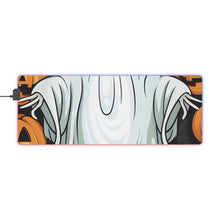 DistinctInk LED Gaming Mouse Pad with Ghost Skeleton Pumpkins Pattern Design for Halloween