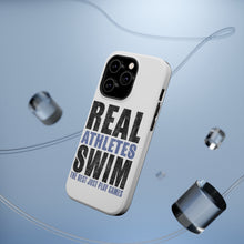 DistinctInk ToughCase for Apple iPhone, Compatible with MagSafe Charging - Real Athletes Swim Rest Play Games