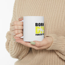 DistinctInk Glossy White Coffee / Tea Mug - Born to Dive, Forced to Work