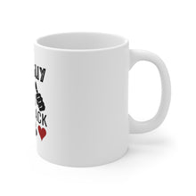 DistinctInk Glossy White Coffee / Tea Mug - This Guy Loves Blackjack