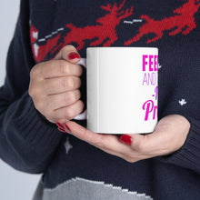 DistinctInk Glossy White Coffee / Tea Mug - Feed Me and Tell Me I'm Pretty