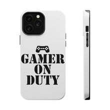 DistinctInk ToughCase for Apple iPhone, Compatible with MagSafe Charging - Gamer on Duty Video Games
