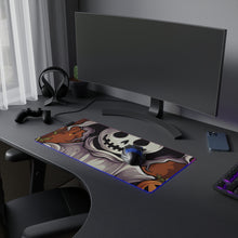 DistinctInk LED Gaming Mouse Pad with Trick or Treat Ghost-O-Lantern Design for Halloween
