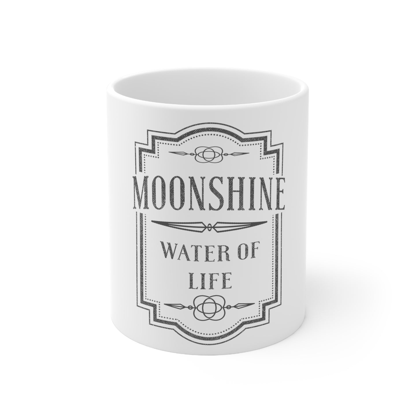 DistinctInk Glossy White Coffee / Tea Mug - Moonshine - Water of Life
