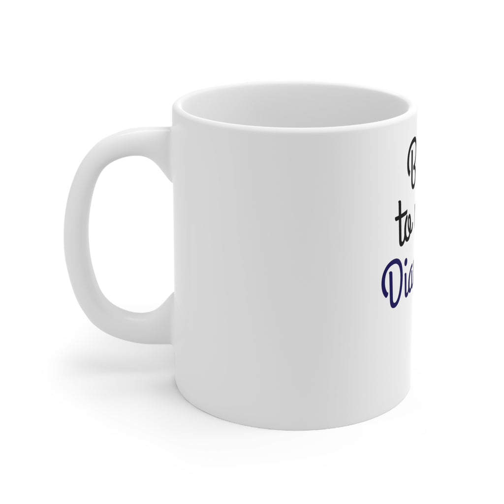 Glossy White Coffee / Tea Mug - Born to Wear Diamonds, view 2