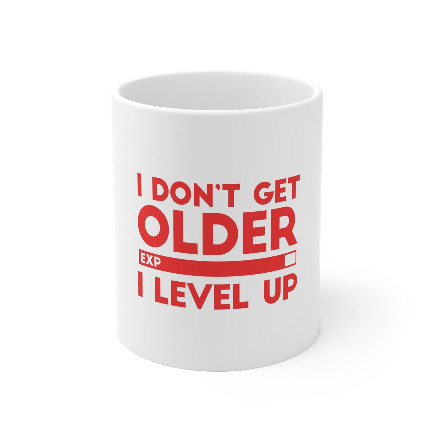 DistinctInk Glossy White Coffee / Tea Mug - I Don't Get Older I Level Up - Gamer