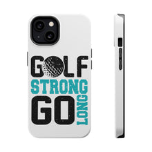 DistinctInk ToughCase for Apple iPhone, Compatible with MagSafe Charging - Golf Strong Go Long