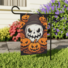 DistinctInk Garden & House Banner Flag with Spooky Skeleton Pumpkin Patch Design for Halloween