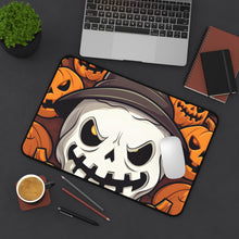 DistinctInk Desk Mat with Spooky Skeleton Pumpkin Patch Design for Halloween