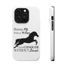 DistinctInk ToughCase for Apple iPhone, Compatible with MagSafe Charging - Horses Fly Without Wings