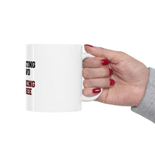 DistinctInk Glossy White Coffee / Tea Mug - She's Eating For Two, I'm Drinking for 3