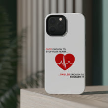 DistinctInk ToughCase for Apple iPhone, Compatible with MagSafe Charging - Cute Enough To Stop Your Heart Skilled Restart