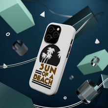 DistinctInk ToughCase for Apple iPhone, Compatible with MagSafe Charging - Sun of a Beach