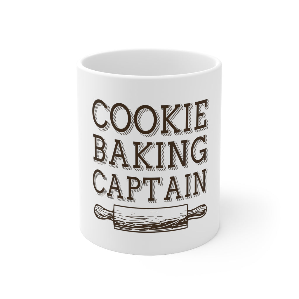 Glossy White Coffee / Tea Mug - Cookie Baking Captain Rolling Pin