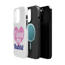 DistinctInk ToughCase for Apple iPhone, Compatible with MagSafe Charging - I Love My Rabbit
