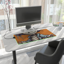 DistinctInk LED Gaming Mouse Pad with Haunted Jack-O'-Skeleton Design for Halloween