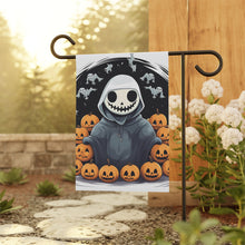 DistinctInk Garden & House Banner / Flag with Skeleton Ghost and Pumpkin Design for Halloween