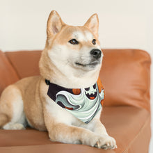 DistinctInk Adjustable Pet Banana Collar with Silly Specter Sprites Design for Halloween