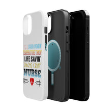 DistinctInk ToughCase for Apple iPhone, Compatible with MagSafe Charging - Scrub Wearing Temp Taking Life Saving Nurse