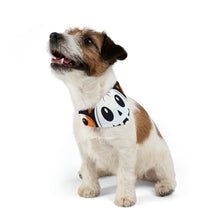 DistinctInk Adjustable Pet Banana Collar with Ghost Skeleton Cartoon Pumpkin Design for Halloween
