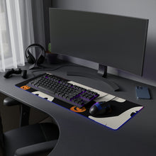 DistinctInk LED Gaming Mouse Pad with Ghost Skeleton Pumpkin Cartoon Design for Halloween
