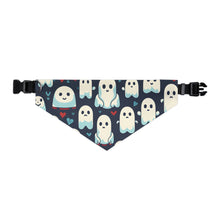 DistinctInk Adjustable Pet Banana Collar with Skelephants and Ghostly Ghouls Design for Halloween