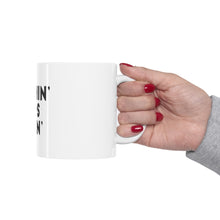DistinctInk Glossy White Coffee / Tea Mug - Wishin' I was Fishin'