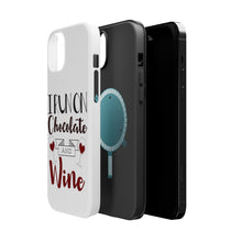 DistinctInk ToughCase for Apple iPhone, Compatible with MagSafe Charging - I Run on Chocolate and Wine