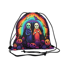 DistinctInk Drawstring Bag Backpack with Living Life to the Fullest Design for Halloween  LGBTQ+ Pride