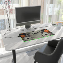 DistinctInk LED Gaming Mouse Pad with Ghost Skeleton Pumpkin Pattern Design for Halloween