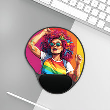 DistinctInk Mouse Pad with Wrist Rest  with Leading a New Path Design for LGBTQ+ Pride