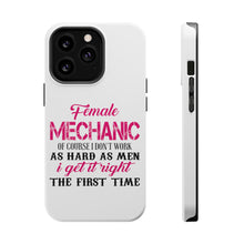 DistinctInk ToughCase for Apple iPhone, Compatible with MagSafe Charging - Female Mechanic Get It Right the First Time