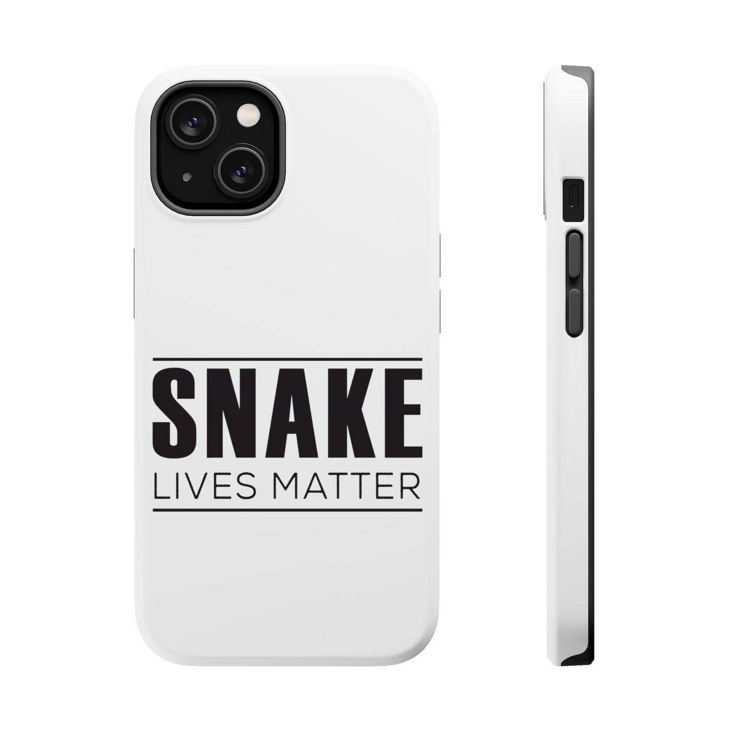 DistinctInk ToughCase for Apple iPhone, Compatible with MagSafe Charging - SNAKE Lives Matter