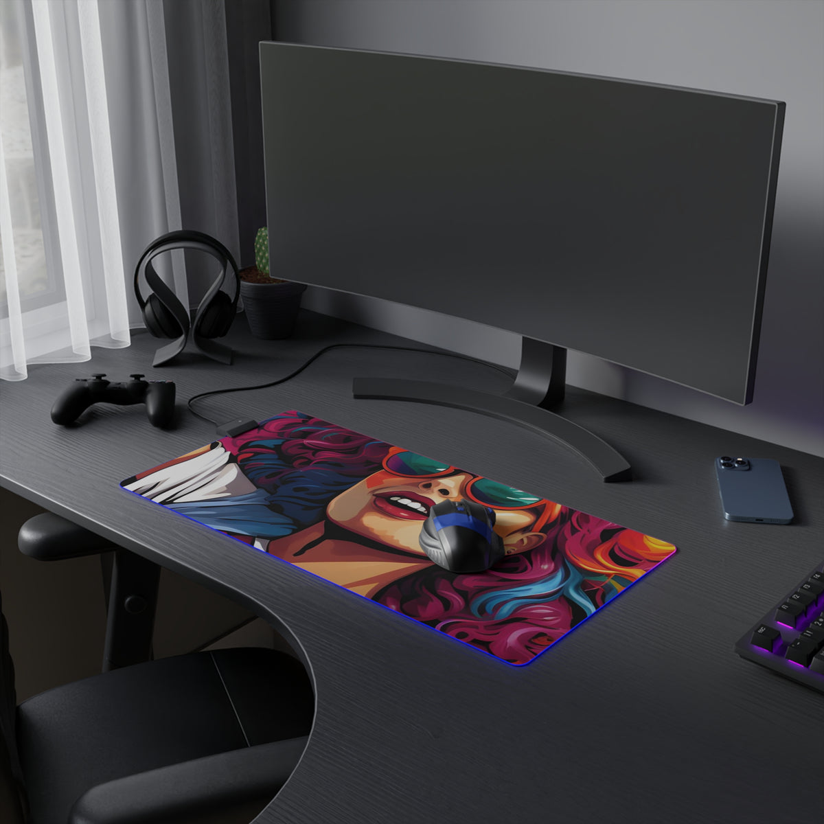 LED Gaming Mouse Pad with Leading a New Path Design for LGBTQ+ Pride, view 9