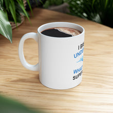 DistinctInk Glossy White Coffee / Tea Mug - I Breathe Underwater What's Your Superpower