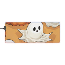 DistinctInk LED Gaming Mouse Pad with Ghostly Skeleton Pumpkin Patch Design for Halloween