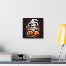 DistinctInk Canvas Wall Art with Trick or Treat Ghost-O-Lantern for Halloween