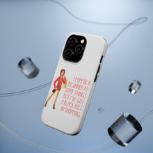 DistinctInk ToughCase for Apple iPhone, Compatible with MagSafe Charging - Beginner at Some Things Black Belt in Shopping