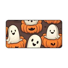 DistinctInk Desk Mat with Haunted Skeleton Pumpkin Patch Design for Halloween