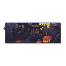 DistinctInk LED Gaming Mouse Pad with Ghostly Ghouls in the Graveyard Design for Halloween
