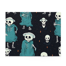 DistinctInk Jigsaw Puzzle with Haunted Skeleton Crew Design for Halloween
