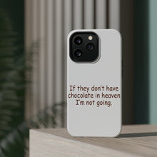 DistinctInk ToughCase for Apple iPhone, Compatible with MagSafe Charging - If No Chocolate in Heaven I'm Not Going
