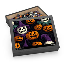 DistinctInk Jigsaw Puzzle with "Halloween Haunts and Pumpkin Pals" Design for Halloween