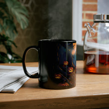 DistinctInk Black Coffee Mug - Haunted Evening Nightmare for Halloween