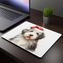 DistinctInk Mouse Pad - 1/4" Foam Rubber - Old English Sheepdog Puppy Drawing